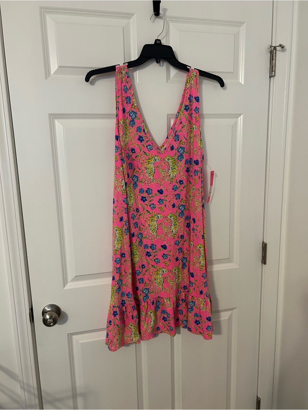 Lilly Pulitzer Pink Floral Dress with Blue & Lime Accents NWT